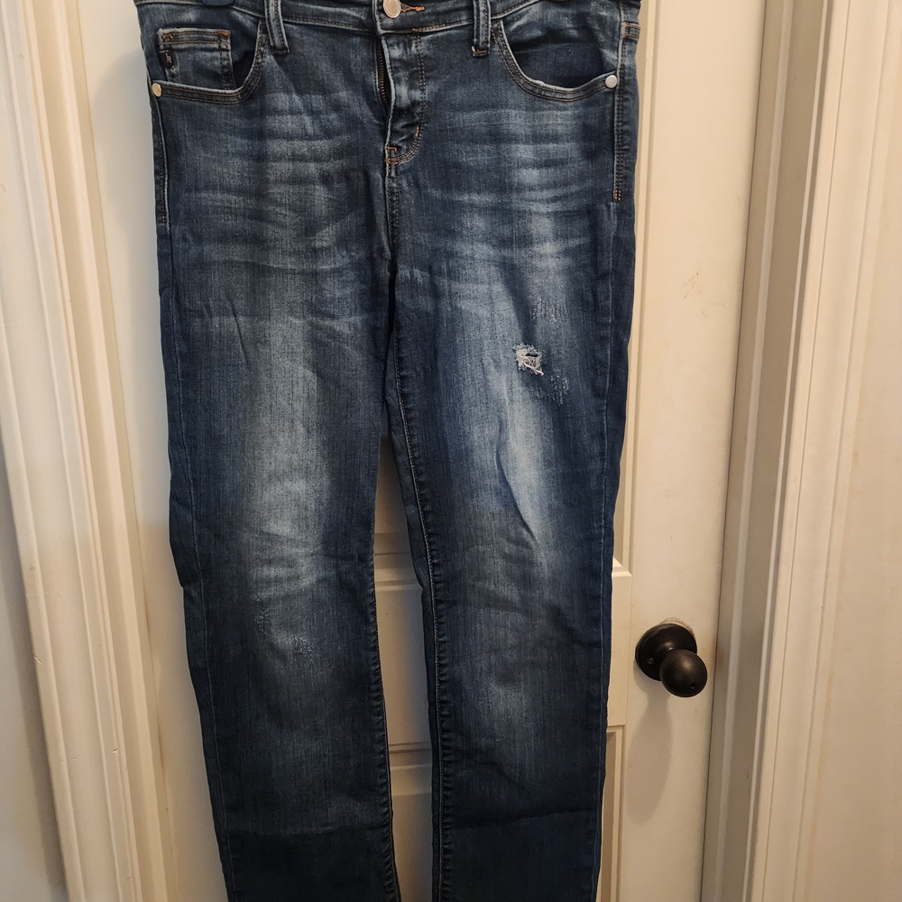 Judy Blue Distressed Dark Blue Skinny Jeans